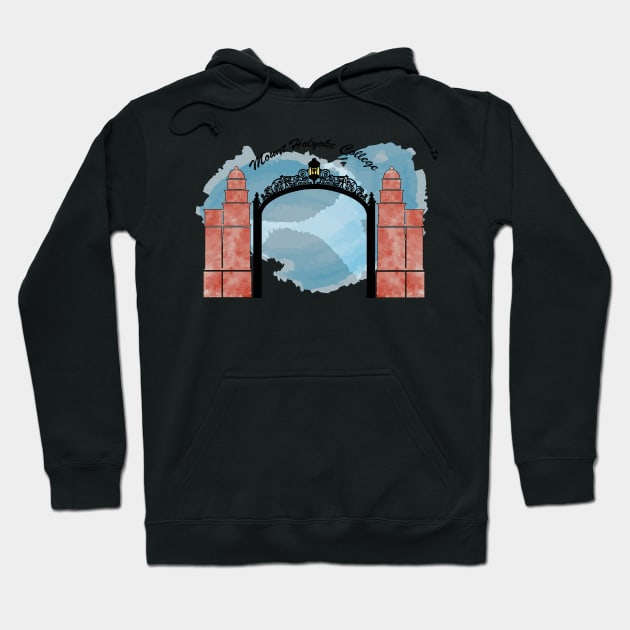 Watercolor Mount Holyoke Gates Hoodie by maya-reinstein